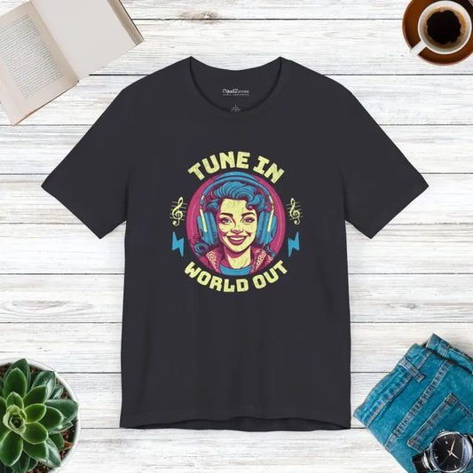 Jam out Loud with the Unisex Jersey Short Sleeve Music Lover Tee - Dark Grey / s T-shirt