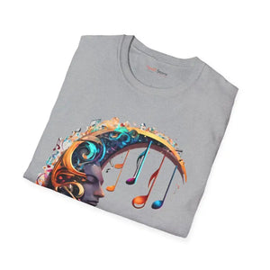 Musical Notes Unisex Softstyle T-shirt Moon Design - Dipaliz - T-shirts