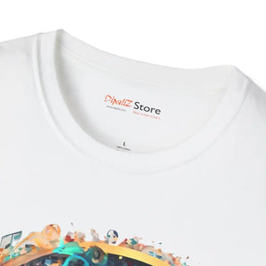 Musical Notes Unisex Softstyle T-shirt Moon Design - Dipaliz - T-shirts