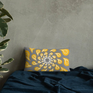Grey Mustard Pillow – Concealed Zipper - Dipaliz - Throw Pillows