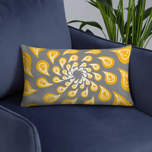 Grey Mustard Pillow – Concealed Zipper - Dipaliz - Throw Pillows