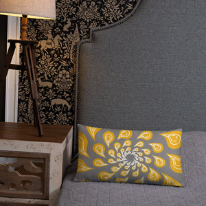 Grey Mustard Pillow – Concealed Zipper - Dipaliz - Throw Pillows