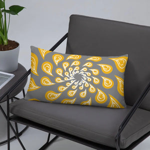 Grey Mustard Pillow – Concealed Zipper - Dipaliz - Throw Pillows