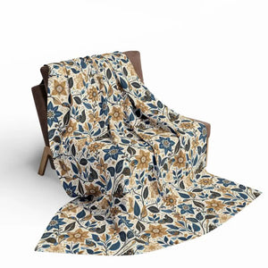 Floral Arctic Fleece Blanket - Muted Comfort Design - Dipaliz - 60’’ × 80’’ - Blankets