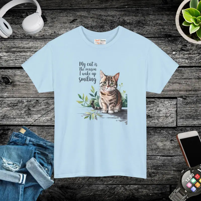 Heavy Cotton Tee - Purrfect Comfort | Dipaliz - Light Blue / s - T-shirts