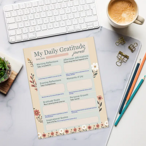 Floral Daily Gratitude Journal - Organized Positivity Notepad - Dipaliz - Notepads