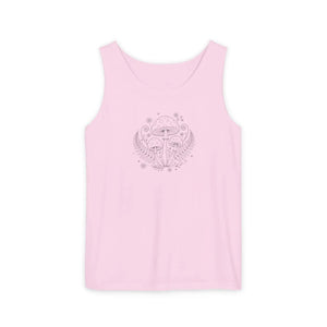 Mystic Mushroom Tank Top - Botanical Psychedelic Graphic - Blossom / s