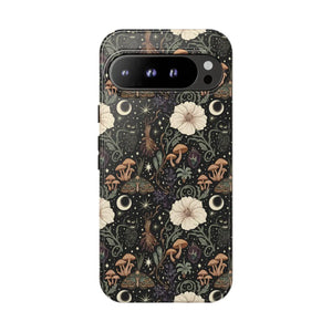 Two-layer tough phone case by DipaliZ with original dark botanical artwork