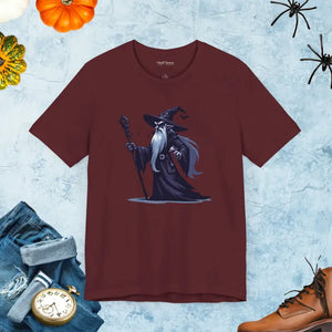 Mysterious Warlock Unisex Jersey Tee Airlume Combed Magic - Dipaliz - Maroon / s - T-shirts