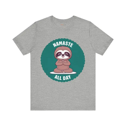 Namaste All Day Sloth Yoga Unisex Jersey Tee - Comfy & Quality - T-shirt