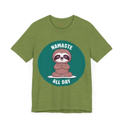 Namaste All Day Sloth Yoga Unisex Jersey Tee - Comfy & Quality - T-shirt