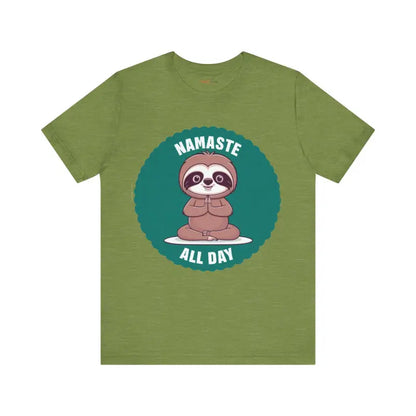 Namaste All Day Sloth Yoga Unisex Jersey Tee - Comfy & Quality - T-shirt