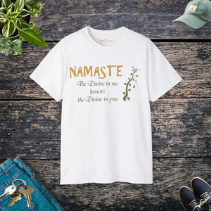 Namaste T-shirt - Women’s Fashion Mindful Comfort Tee - Dipaliz - White / s - T-shirts