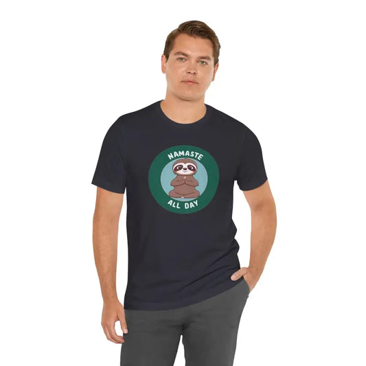 Namaste Sloth Yoga Tee: Unisex Jersey for Ultimate Zen Vibes - Dark Grey / s T-shirt