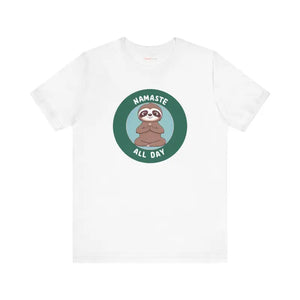 Namaste Sloth Yoga Jersey Short Sleeve Tee - Dipaliz - T-shirts