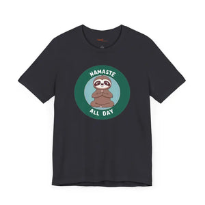 Namaste Sloth Yoga Jersey Short Sleeve Tee - Dipaliz - T-shirts
