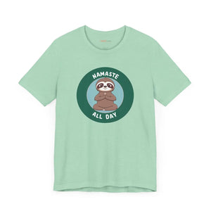 Soft Yoga Unisex Jersey - Namaste Sloth Print - Dipaliz - T-shirts