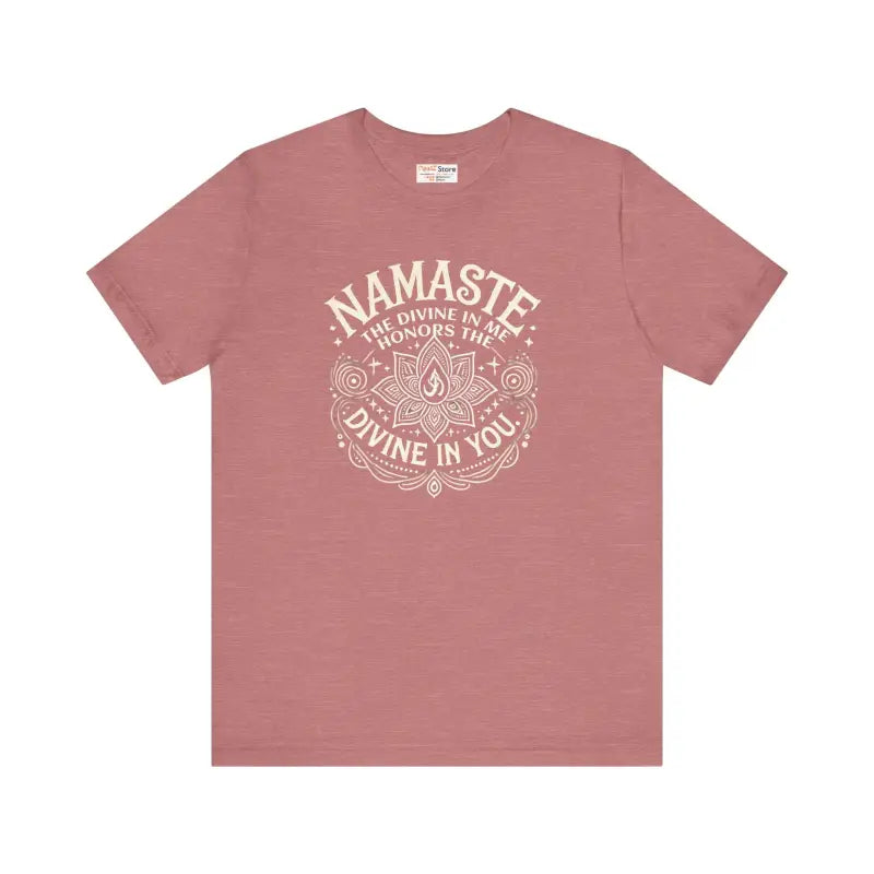 Namaste Unisex Jersey Short Sleeve Tee - Embrace the Divine - Heather Mauve / s T-shirt