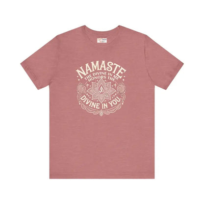 Namaste Unisex Jersey Short Sleeve Tee - Embrace the Divine - Heather Mauve / s T-shirt