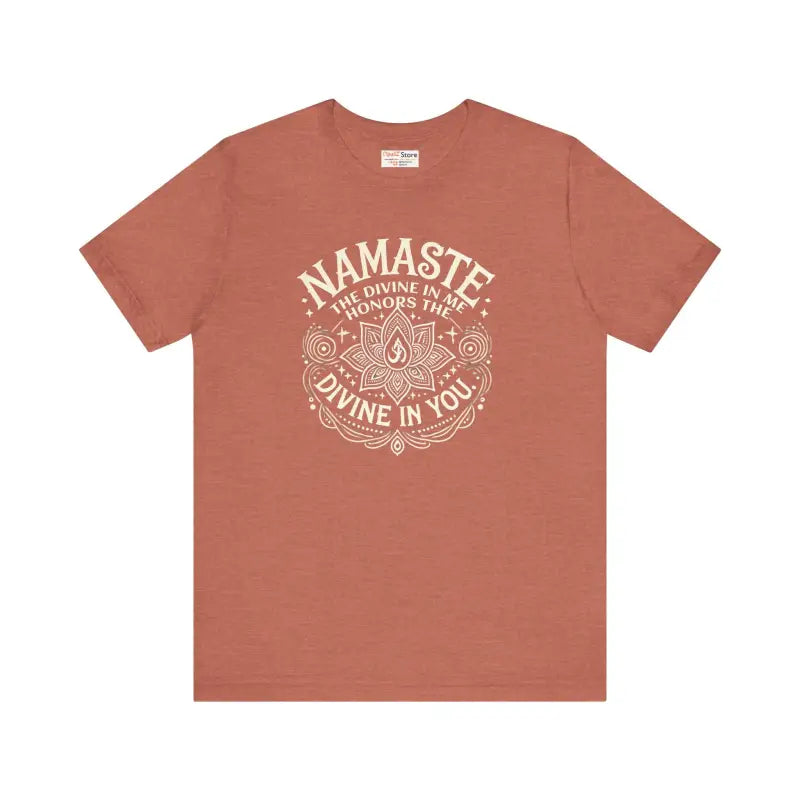 Namaste Unisex Jersey Short Sleeve Tee - Embrace the Divine - Heather Clay / s T-shirt