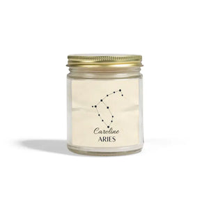 Aries Zodiac Candle - Coconut Apricot Fire Sign Energy - Dipaliz - 9oz / Clear / Lavender - Home Decor