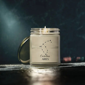 Aries Zodiac Candle - Coconut Apricot Fire Sign Energy - Dipaliz - Home Decor