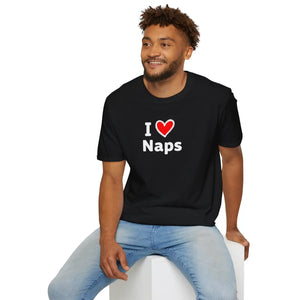 Soft Cotton i Heart Naps T-shirt Funny Sleep Lover - Dipaliz - T-shirts
