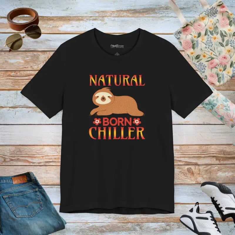 Chill Vibes Unisex Sloth Tee: Natural Born Chiller Style - Black / s T-shirt