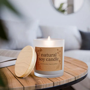 Unique Wooden Wick Natural Soy Candle Cozy Glow - Dipaliz - Vanilla / 11oz - Candles