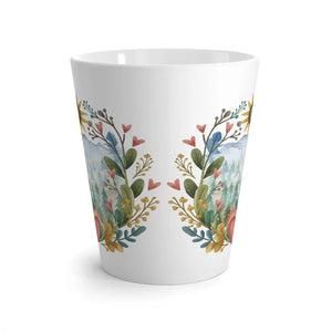 Heart 12oz Latte Mug - Floral Serenity Design - Dipaliz - Mugs