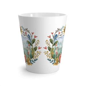 Floral Heart 12oz Latte Mug - Ceramic Nature Design - Dipaliz - Mugs