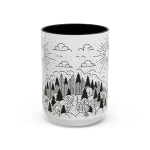 Nature-inspired Accent Coffee Mug for Bright Cozy Mornings - Dipaliz - 15oz / Black - Mugs