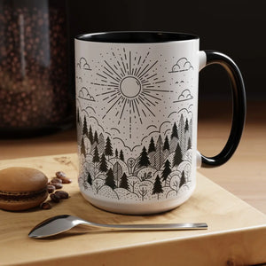 Vibrant Accent Coffee Mug - Nature Inspired Design - Dipaliz - Mugs