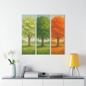 Triptych Wall Art - Seasonal Tree Acrylic Prints - Dipaliz - 12’’ x 36’’ (vertical) / 0.25’’