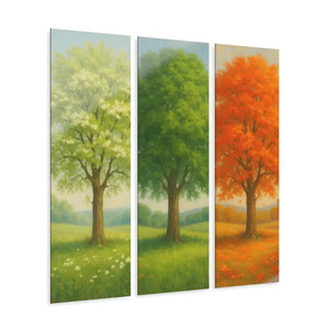Triptych Wall Art - Seasonal Tree Acrylic Prints - Dipaliz - 12’’ x 36’’ (vertical) / 0.25’’