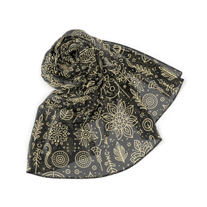Chic Nature Line Art Scarf - Stylish Companion Poly - Dipaliz - Scarves & Shawls