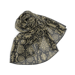 Chic Nature Line Art Scarf - Stylish Companion Poly - Dipaliz - Scarves & Shawls