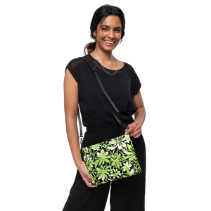 Jungle Bloom Faux Leather Crossbody - Nature Pattern Bag - Dipaliz - Cross Body Bags