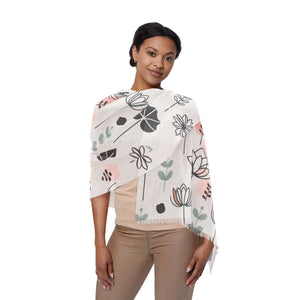 Leafy Floral Light Scarf - Elegant Polyester - Dipaliz - Scarves & Shawls