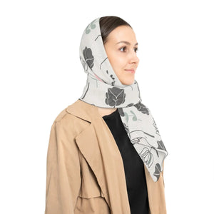 Chic Leaves Poly Scarf Nature Pattern Accessory - Dipaliz - Scarves & Shawls