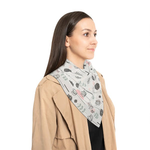 Chic Leaves Poly Scarf Nature Pattern Accessory - Dipaliz - Scarves & Shawls