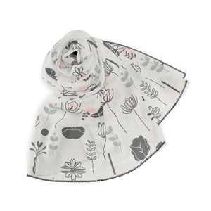 Chic Leaves Poly Scarf Nature Pattern Accessory - Dipaliz - Scarves & Shawls