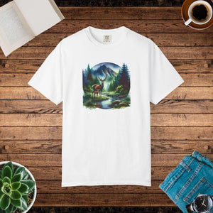Vintage Nature Scene Print Tee - Deer Graphic Shirt - Dipaliz - T-shirts