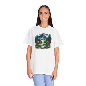 Vintage Nature Scene Print Tee - Deer Graphic Shirt - Dipaliz - T-shirts