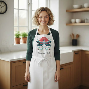 Vibrant Dragonfly Apron - Tie-back Closure Canvas - Dipaliz - Aprons