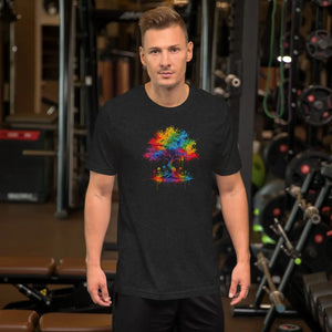 Soft Cotton Rainbow Tree Tee Palette Art Comfort Dipaliz - T-shirts - m