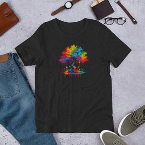 Soft Cotton Rainbow Tree Tee Palette Art Comfort Dipaliz - T-shirts - m