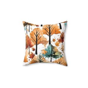 Watercolor Trees Polyester Square Pillow Cozy Comfort by Dipaliz - Throw Pillows