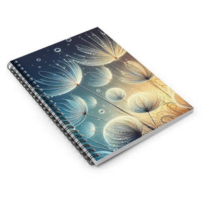 Dandelion Spiral Notebook - Artistic Floral Design - Dipaliz - one Size - Journals