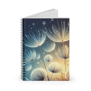 Dandelion Spiral Notebook - Artistic Floral Design - Dipaliz - one Size - Journals